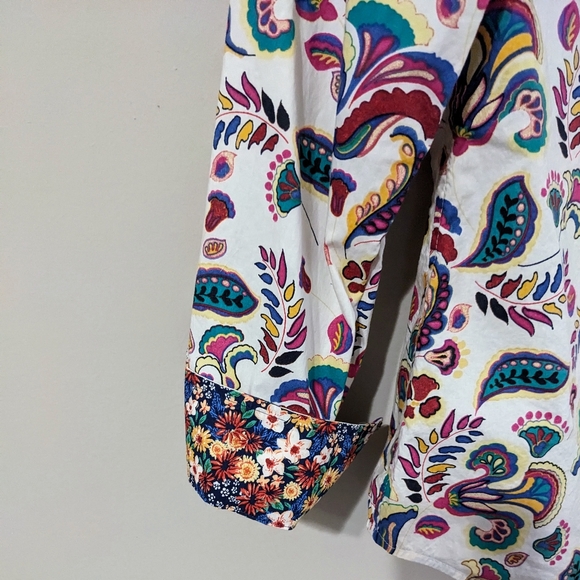 Talbots Paisley Button Down Shirt like new - Picture 4 of 6